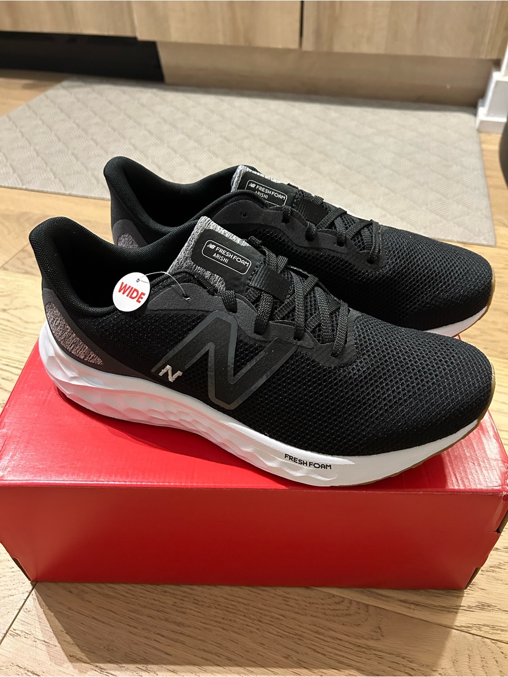 NIB New Balance Men’s Fresh Foam Black Running Shoes - Wide